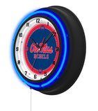 University of Mississippi Black Case Neon Clock