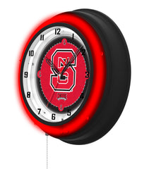 North Carolina State University Black Case Neon Clock