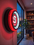 North Carolina State University Black Case Neon Clock