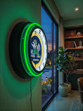 Notre Dame (Leprechaun) Black Case Neon Clock