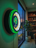 Notre Dame (Shamrock) Black Case Neon Clock