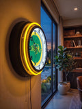 North Dakota State University Black Case Neon Clock