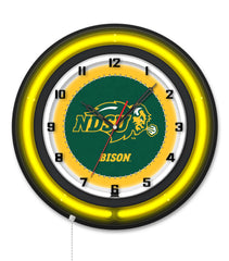 North Dakota State University 19" Black Case Neon Clock