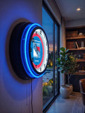 New York Rangers Black Case Neon Clock