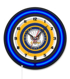 United States Navy Black Case Neon Clock