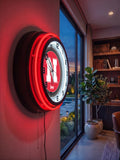 University of Nebraska Black Case Neon Clock