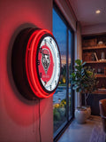 University of New Mexico Black Case Neon Clock