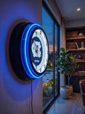 University of North Carolina Black Case Neon Clock
