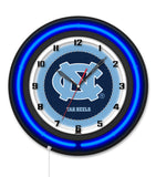 University of North Carolina Black Case Neon Clock