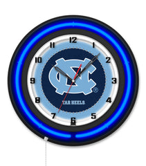 University of North Carolina Black Case Neon Clock