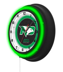 University of North Dakota Black Case Neon Clock