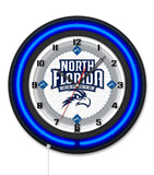 University of North Florida Black Case Neon Clock