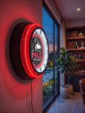 University of Northern Illinois Black Case Neon Clock