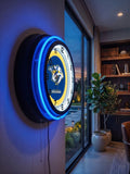Nashville Predators Black Case Neon Clock