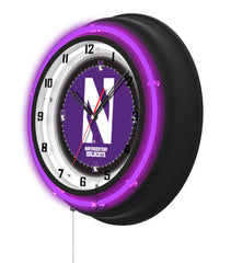 Northwestern University Black Case Neon Clock