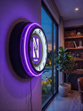 Northwestern University Black Case Neon Clock