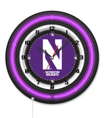 Northwestern University Black Case Neon Clock