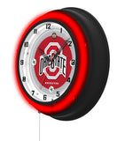 Ohio State University Black Case Neon Clock