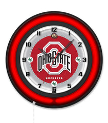 Ohio State University Black Case Neon Clock