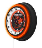 Oregon State University Black Case Neon Clock