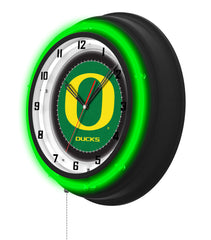 University of Oregon Ducks Black Case Neon Clock