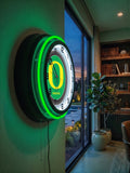 University of Oregon Ducks Black Case Neon Clock