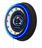 Pennsylvania State University Black Case Neon Clock