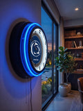 Pennsylvania State University Black Case Neon Clock