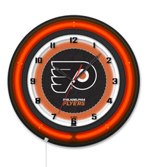 Philadelphia Flyers Black Case Neon Clock