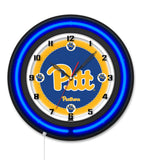 University of Pittsburgh Black Case Neon Clock
