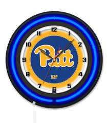 University of Pittsburgh Black Case Neon Clock