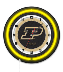 Purdue Black Case Neon Clock