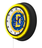 South Dakota State University Black Case Neon Clock