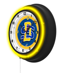 South Dakota State University Black Case Neon Clock