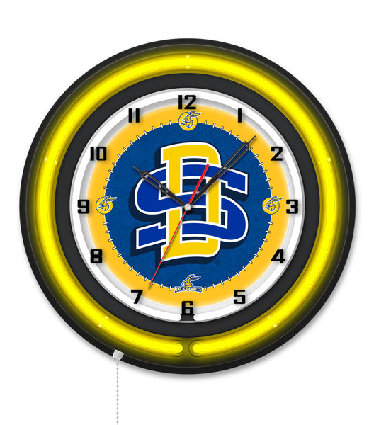 South Dakota State University Black Case Neon Clock