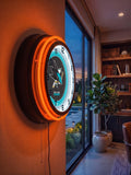 San Jose Sharks Black Case Neon Clock