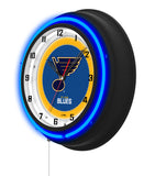 St Louis Blues Black Case Neon Clock