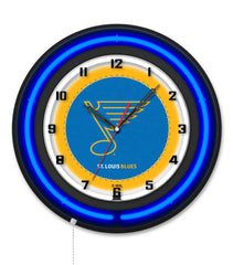 St Louis Blues 19" Black Case Neon Clock
