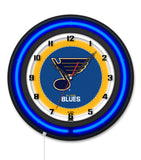 St Louis Blues Black Case Neon Clock