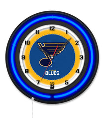 St Louis Blues Black Case Neon Clock