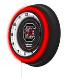 University of South Carolina Black Case Neon Clock