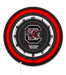 University of South Carolina Black Case Neon Clock