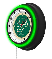 University of South Florida Black Case Neon Clock