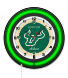 University of South Florida Black Case Neon Clock