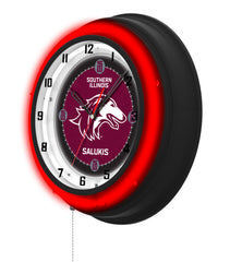 Southern Illinois University Black Case Neon Clock