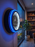 United States Space Force Black Case Neon Clock