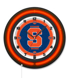 Syracuse University Black Case Neon Clock