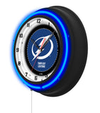 Tampa Bay Lightning Black Case Neon Clock