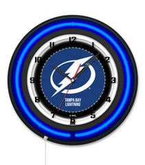 Tampa Bay Lightning Black Case Neon Clock