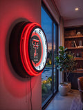 Texas Tech University Black Case Neon Clock